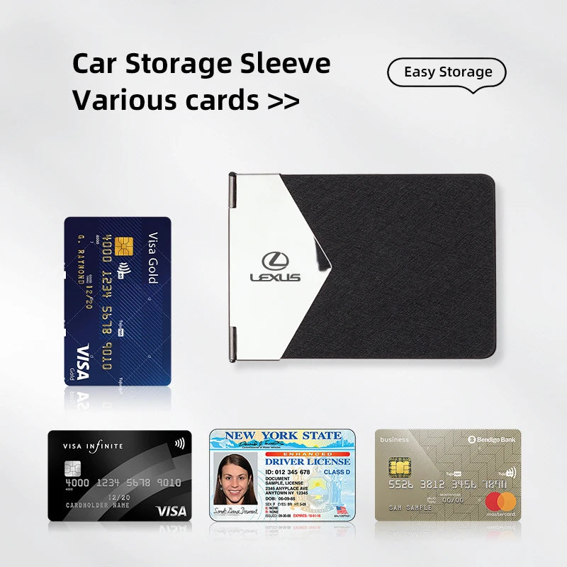 Thin Aluminum Credit Card Holder for Lexus | Laser Engraved ID Case additional angle