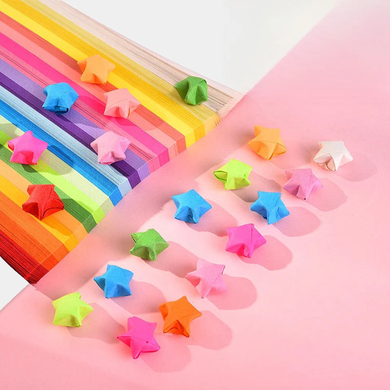 540 Sheets Origami Star Paper Strips | Colorful Lucky Star Folding Paper for DIY Crafts detail view