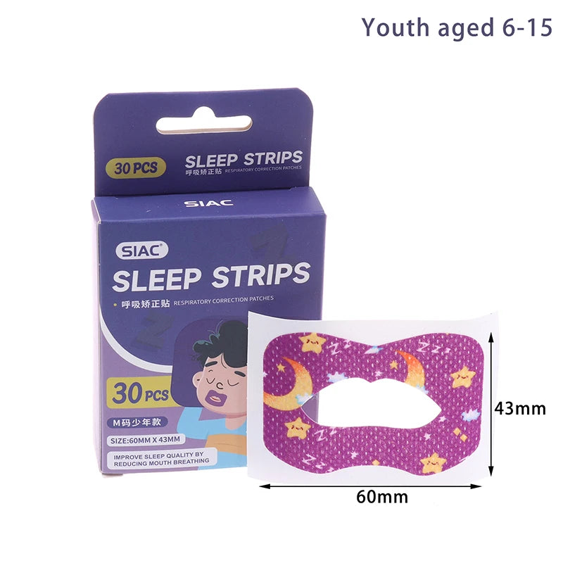 Children Anti-Snoring Mouth Breathing Correction Stickers | 30 Pack for Better Night Sle detail view