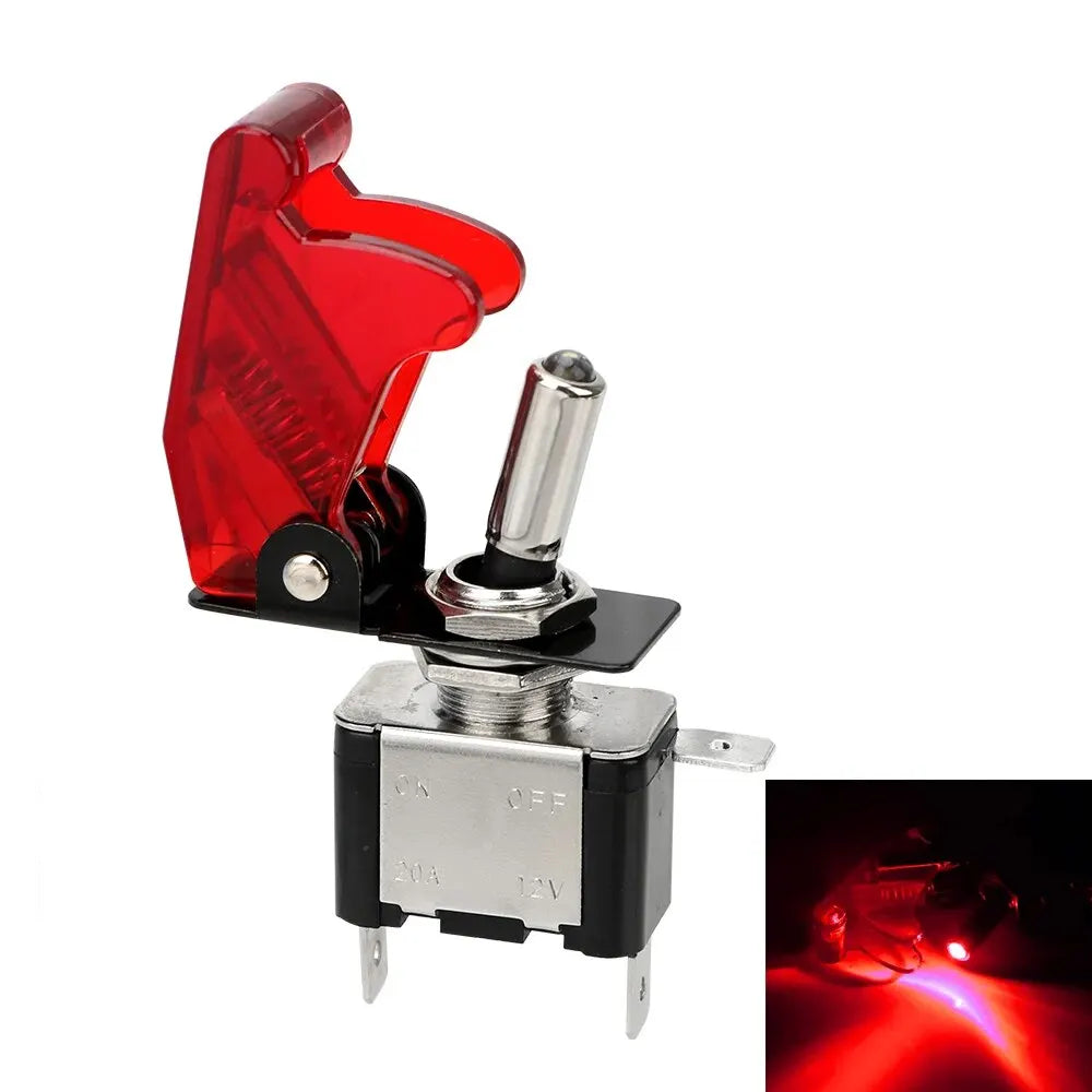12V 20A LED Toggle Switch with Protective Cover