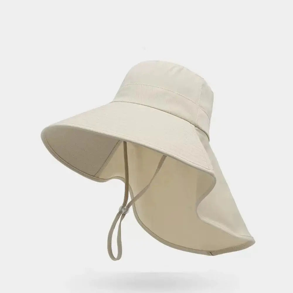 Wide Brim Sun Hat with Neck Flap | UV Protection Fisherman Hat for Outdoor Travel close-up view
