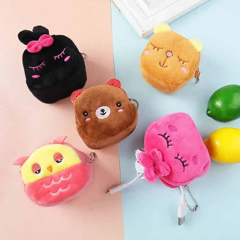 Cute Animal Plush Coin Purse | Zipper Change Purse with Keychain Mini Wallet lifestyle view