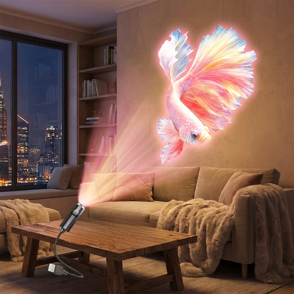 Ocean USB Projector Night Light | 8 Replaceable Lamp Sheets for Ambient Home Ceiling Lig detail view