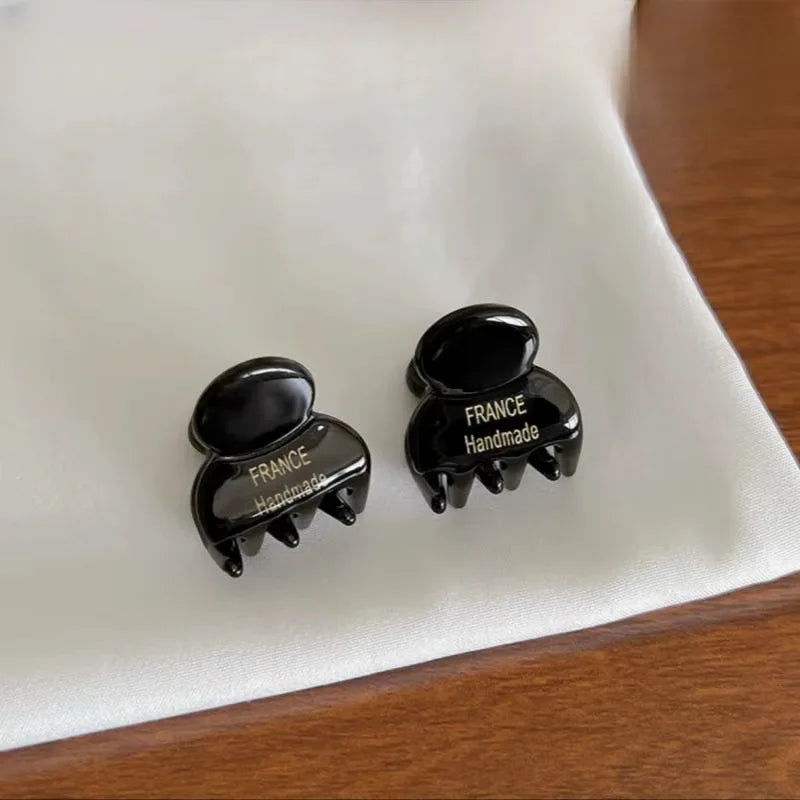 Mini 2cm Acetate Small Hair Claw Side Pins 2Pcs/Set Acetate Hair Crabs for Girls Cute Ha detail view
