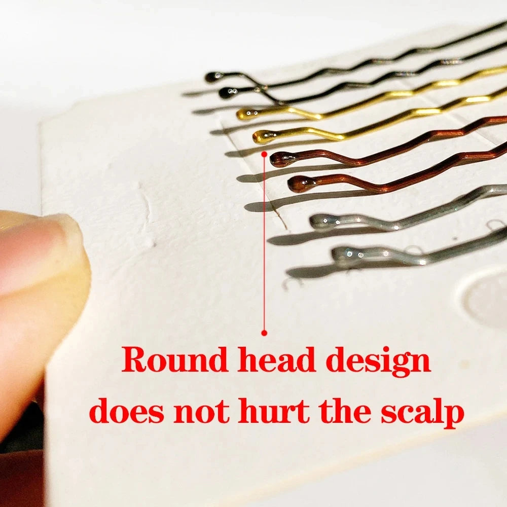New 50 Pcs 4 Colors 5cm Hair Clip Lady Hairpins Curly Wavy Grips Hairstyle Hairpins W alternate view