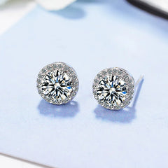 New 925 Sterling Silver 2ct Moissanite Earrings for Women Exquisite Student Girlfrien alternate view