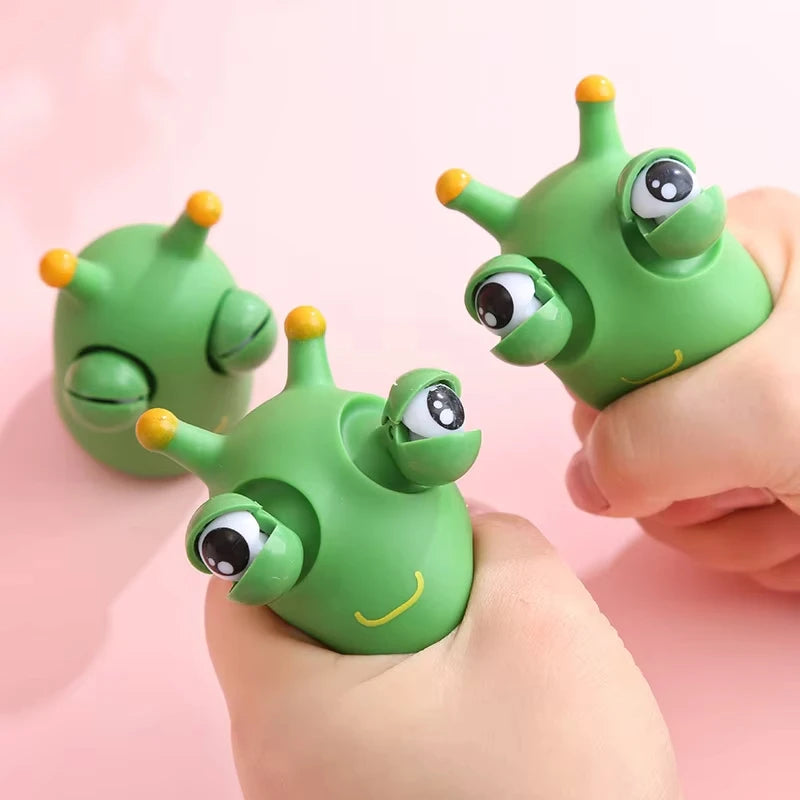 Creative Explosive Eye Worm Squeeze Pinch Toy Funny Novelty Eye Popping Caterpillar Toys Adult Child