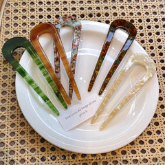 1/2/3/5pcs U-shaped Acrylic Hairpin for Women Elegant Temperament Ponytail Hair Clip Fashion Girl Ha