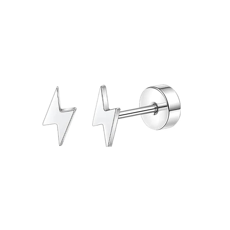 2pcs/lot 20G Star Heart Butterfly Stud Earring for Women Stainless Steel Crystal Earri close-up view