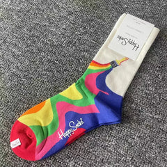 Multicoloured Socks Women Men Sports Socks Funky Dress Socks Casual Cotton
