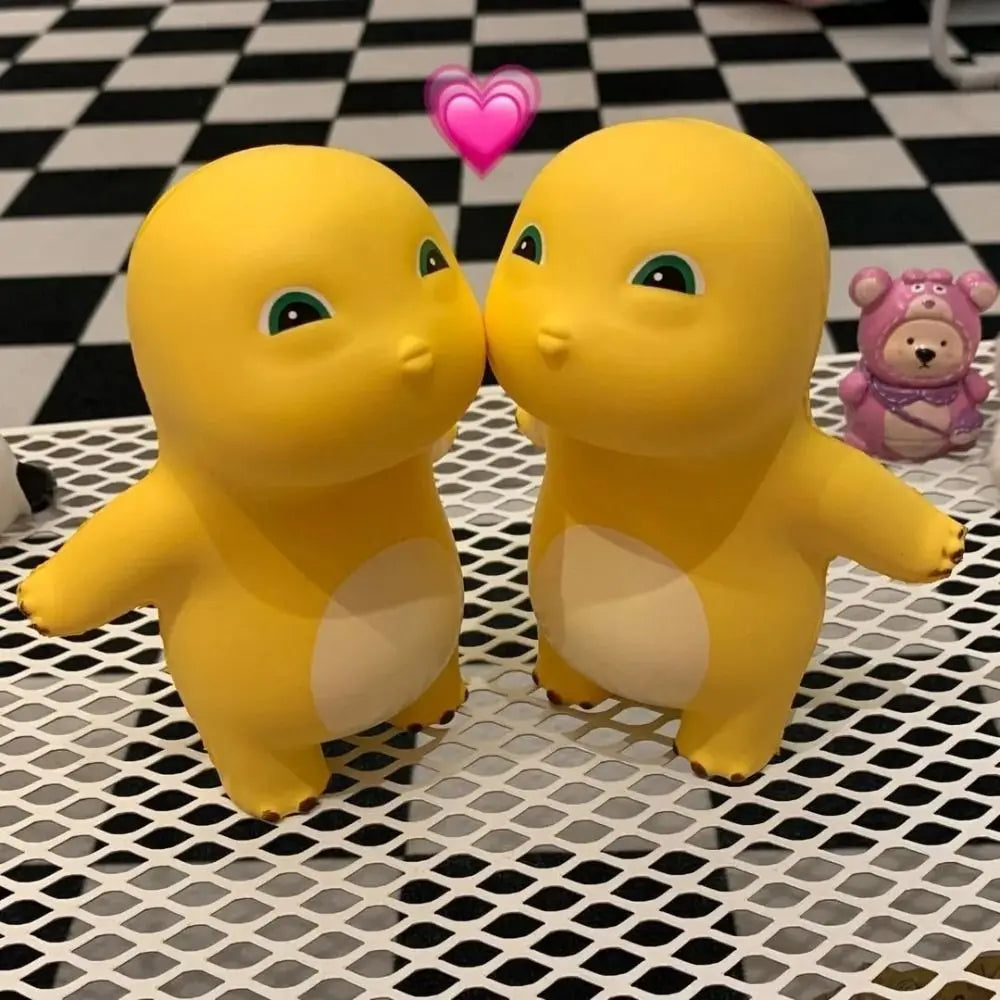 Funny Kiss Milk Dinosaur figure Cute Yellow Nailong Squeeze Toys kawaii Model Doll St alternate view