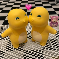 Funny Kiss Milk Dinosaur figure Cute Yellow Nailong Squeeze Toys kawaii Model Doll St alternate view