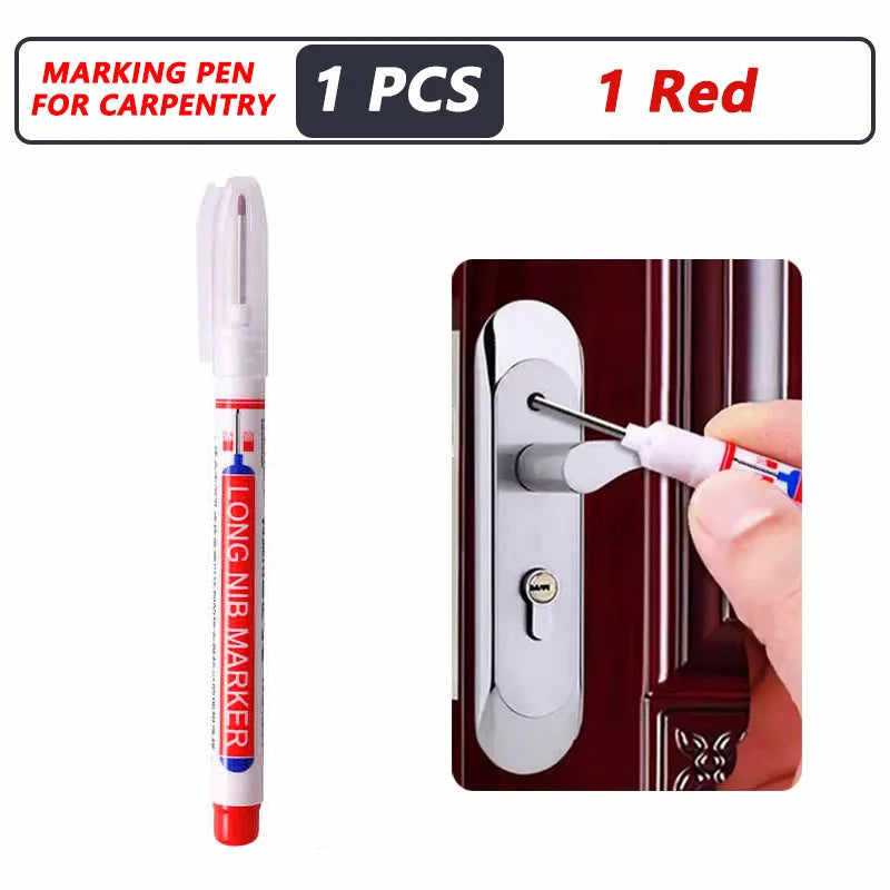 Deep Hole Long Nib Markers for Metal Wood Tile | 8-Pack Waterproof Marking Pens close-up view
