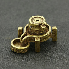 Antique Backflow Incense Burner | Graphite Zen Waterfall Stand close-up view