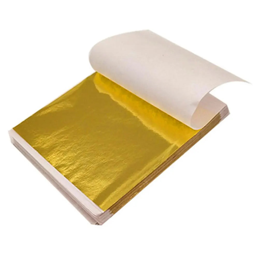 100-Piece Imitation Gold and Silver Foil Sheets for Gilding and Crafting | Metallic L alternate view