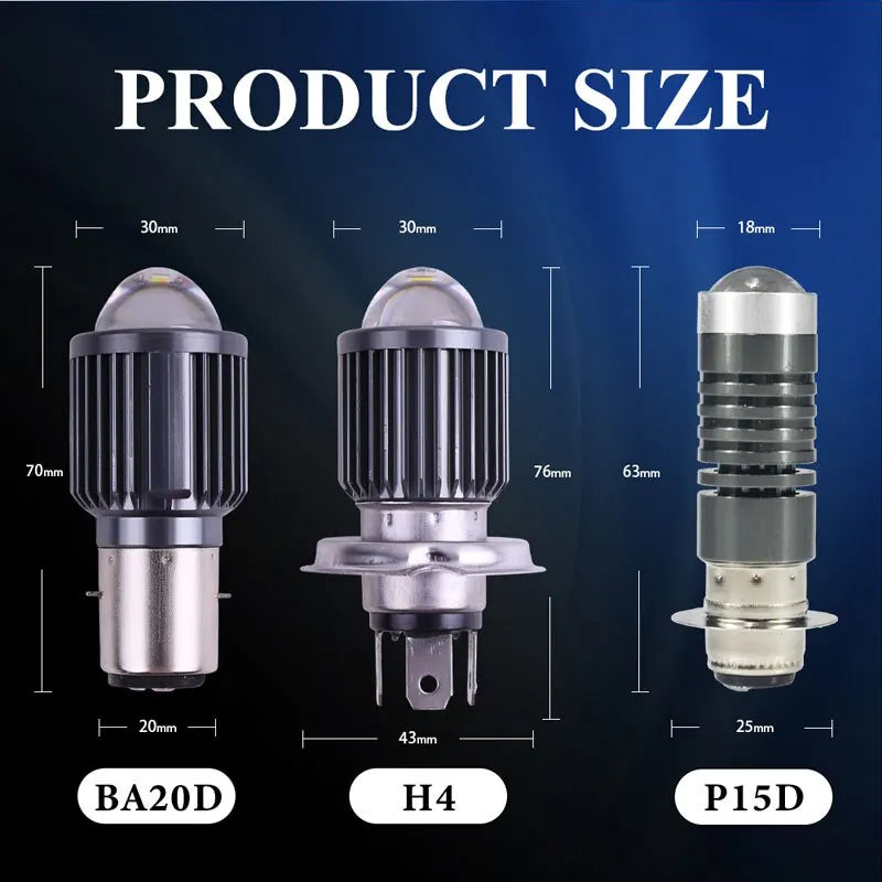 1PCS 10000LM H4 LED Motorcycle Headlight H6 BA20D P15D Led CSP Lens White Yellow Hi L lifestyle view