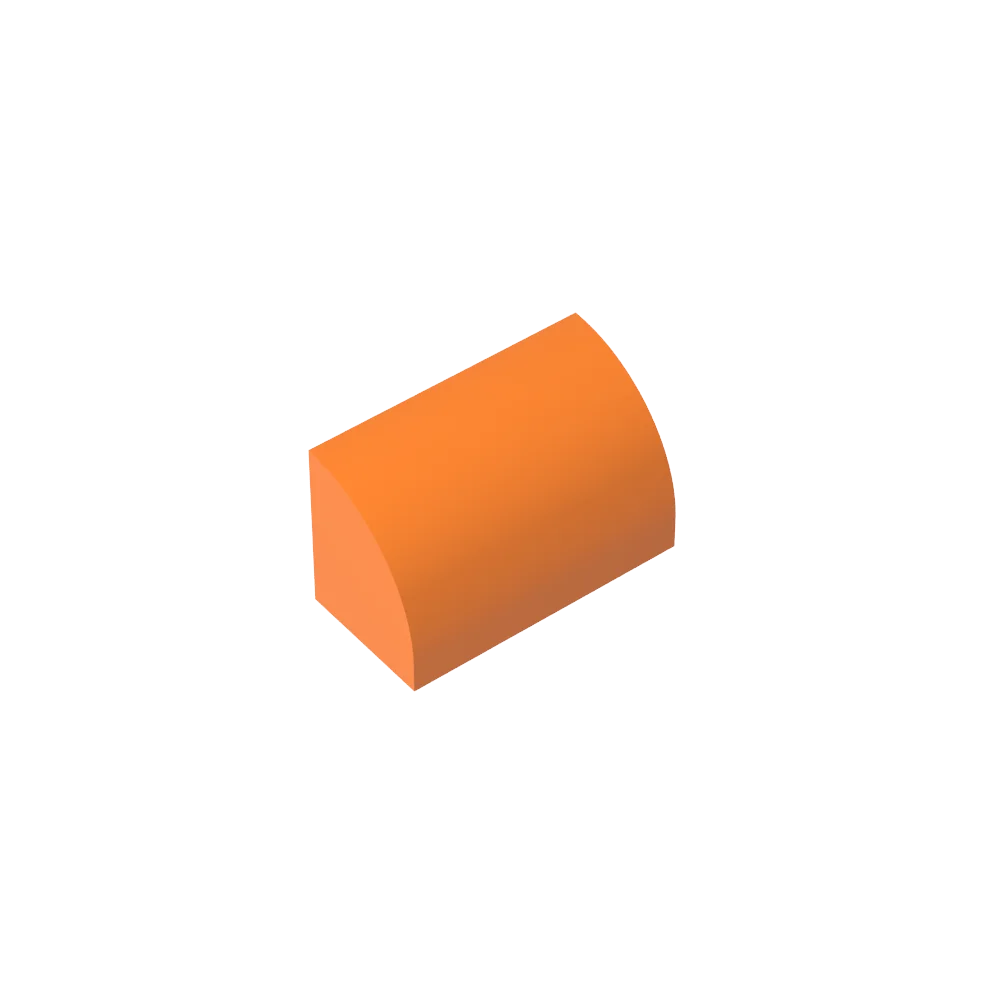 Gobricks GDS-M063 Curved Brick 1 x 2 x 1 No Studs | Compatible Building Block detail view