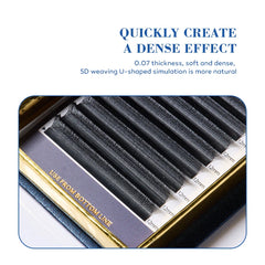 DeceMars U-Shaped 5D Eyelash Extensions | 12 Lines Per Tray close-up view