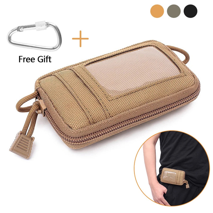 Waterproof Camping EDC Pouch | Tactical Key Purse Wallet with Card Slots and Zipper additional angle