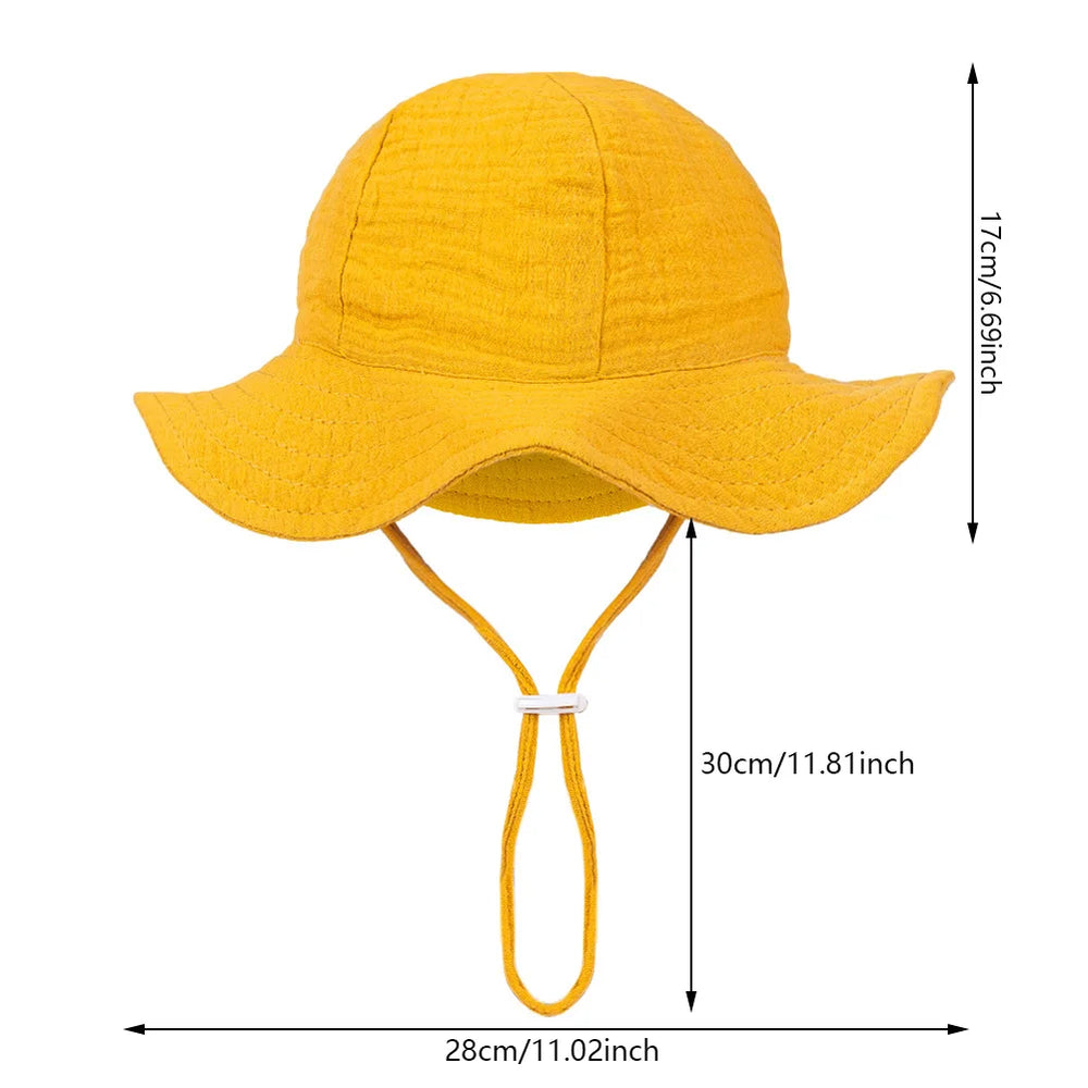Baby Cotton Bucket Hat for Summer Sun Protection | Unisex Outdoor Panama Hat for Boys alternate view