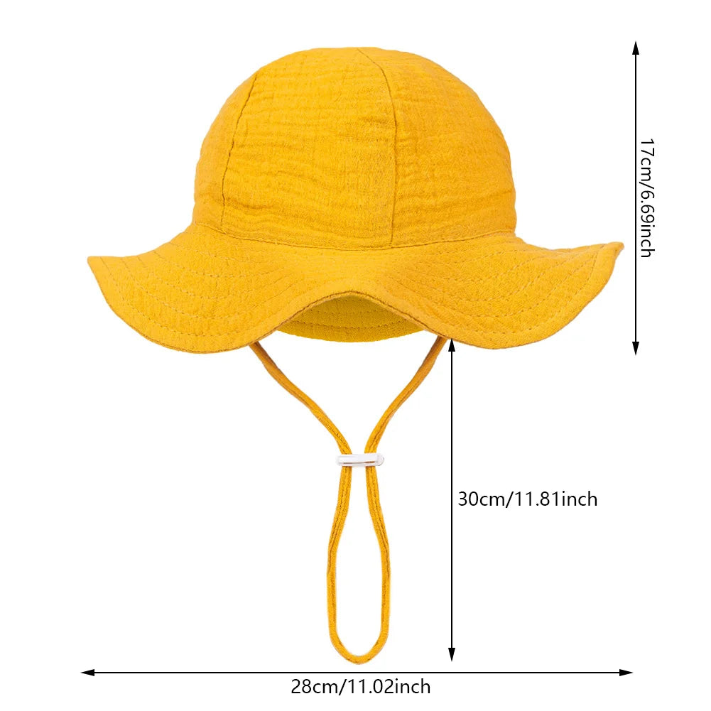 Baby Cotton Bucket Hat | Unisex Sun Protection Hat for Infants 3-12 Months alternate view