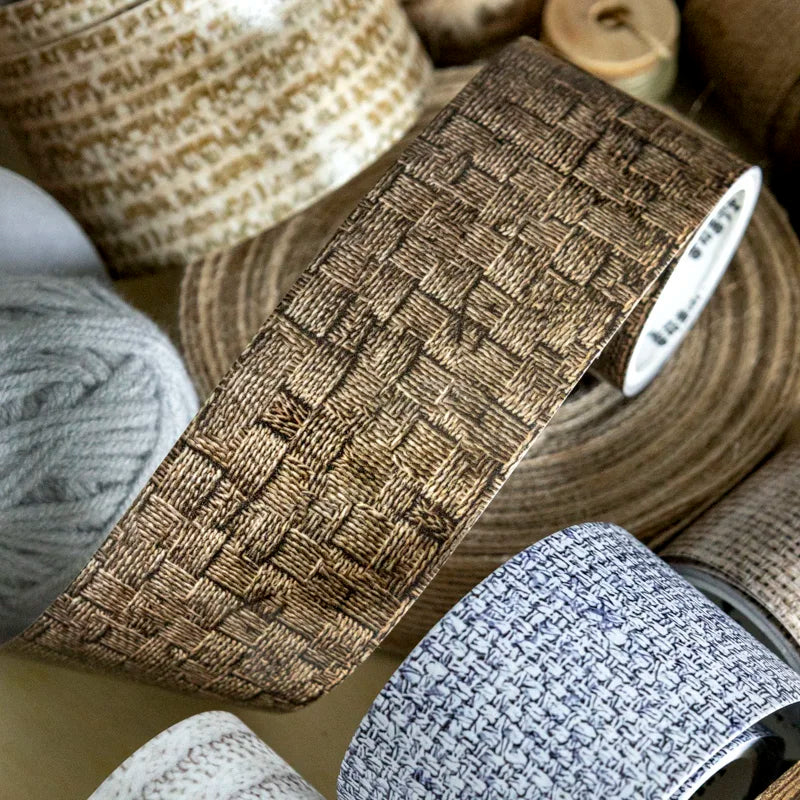 Vintage Fabric Texture Washi Tape | 4x200cm DIY Scrapbooking Roll detail view