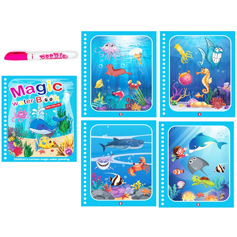Children Early Education Toys Magical Book with Pen Water Drawing Montessori Toys G additional angle