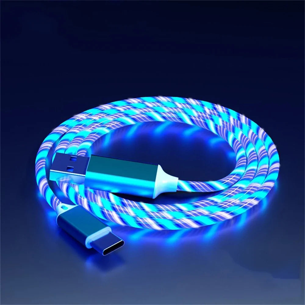 Glowing LED Light USB 3-in-1 cable Phone Fast Charging Charger Luminous additional angle