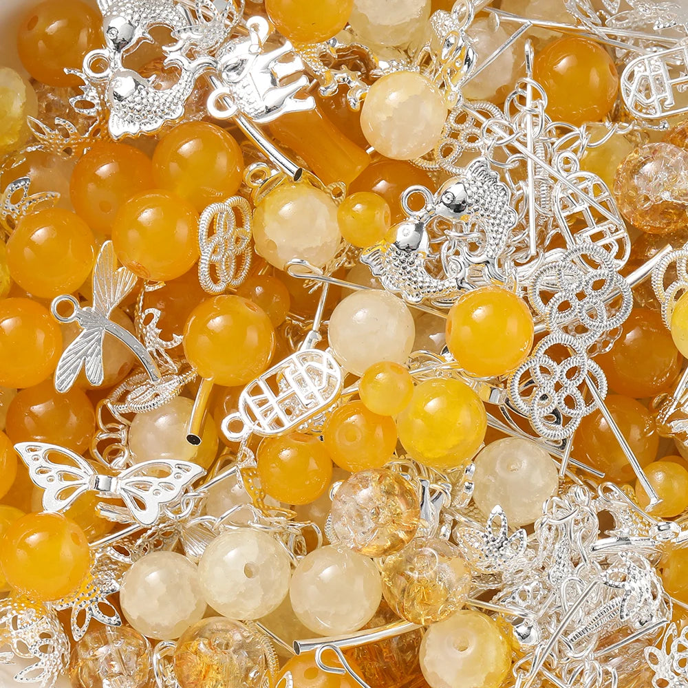 30-50G/Lot Mixed Glass Beads Metal Pendants Spacer Bead Jewelry Accessories for DIY B lifestyle view