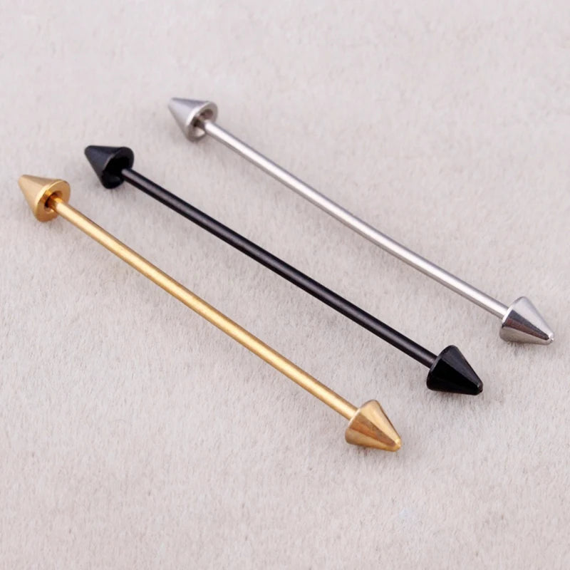 1Pcs Stainless Steel Straight Helix Tragus Industrial Ear Studs Bar Piercing Tongue R alternate view