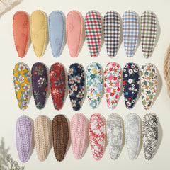 1 Set Printed Fabric Hair Clips Sweet Handmade BB Hair Clips Baby Girl Bangs Fixed Edge Clips Children's Hair Accessories Gifts