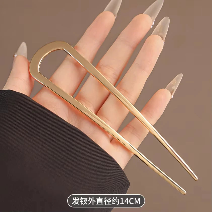 AWAYTR Girls French Pins Hair Pins Metal U-Shaped Hair Clip Hair Vintage Twist Hairpin Long Thick Hair Updo Bun Women Gifts