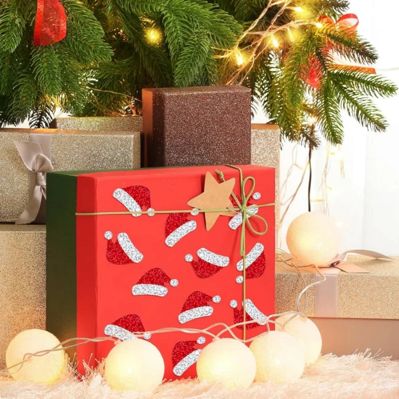 Christmas Hat Stickers | 500pcs Laser Gift Packaging Labels detail view