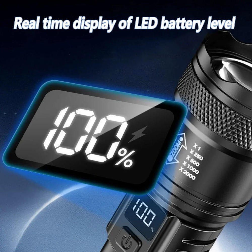 LED Tactical Flashlight P50 Telescopic Zoom Rechargeable lifestyle view