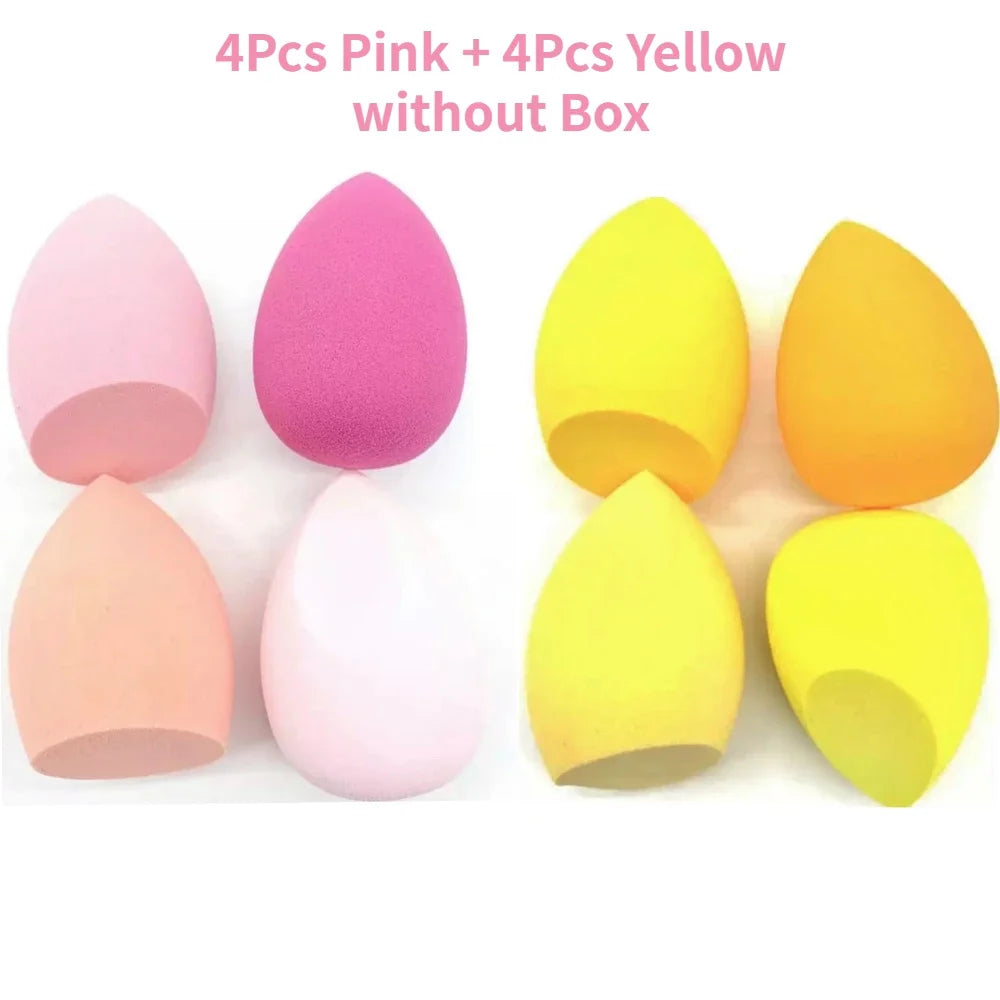 4/8pcs Makeup Sponge Blender Set | Soft Latex Foundation Blending Sponges close-up view