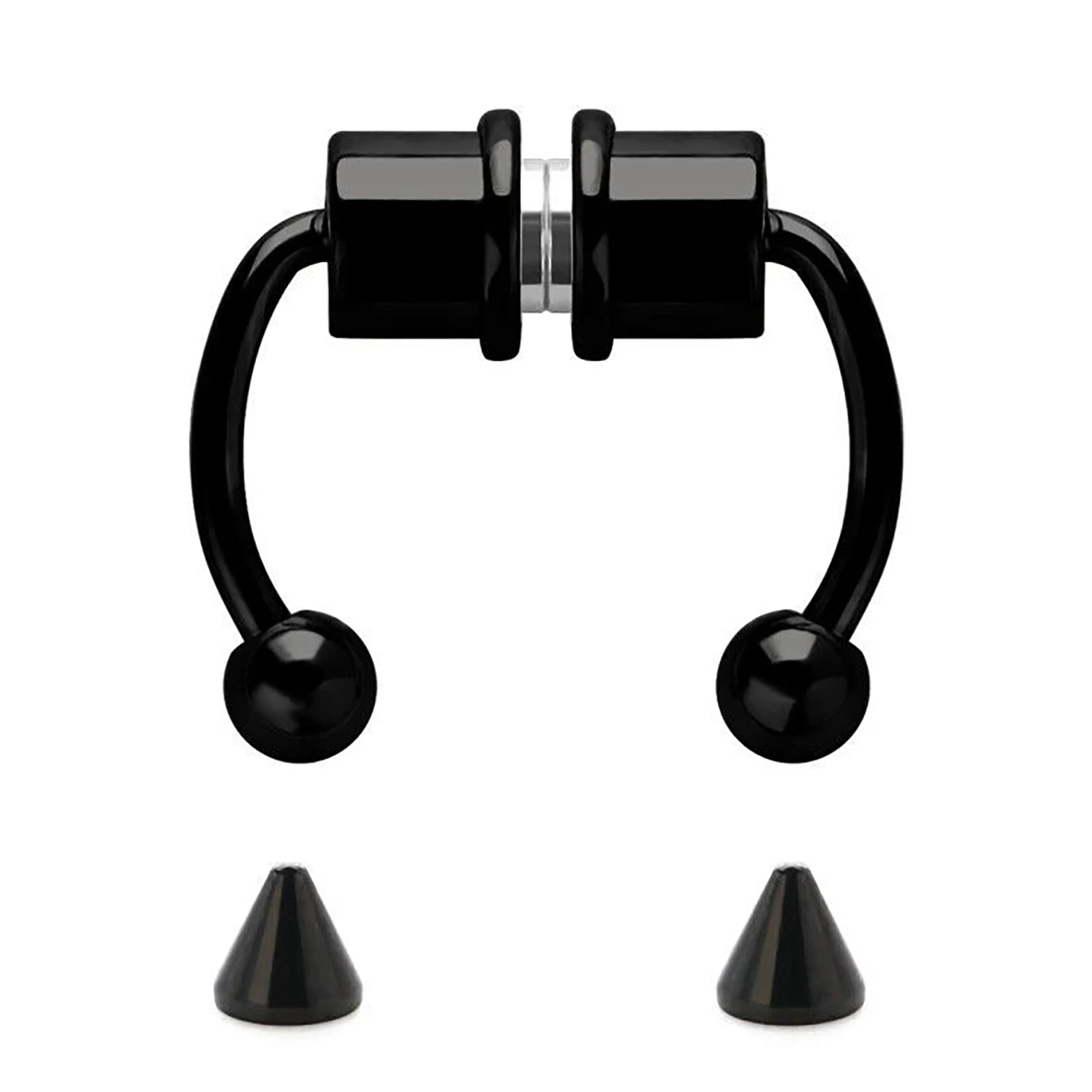 1/4Pcs Women Fake Piercing Nose Ring Hoop Septum Piercing Nose Clip Rock HipHoop St additional angle