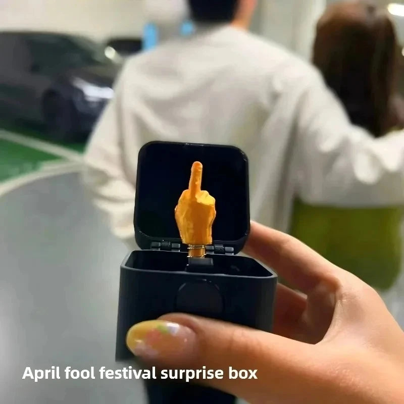 Funny Middle Finger in Box - Desk Decor Gag Gift for Halloween, Christmas & Birthday, alternate view