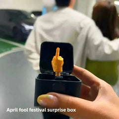 Funny Middle Finger in Box - Desk Decor Gag Gift for Halloween, Christmas & Birthday, alternate view