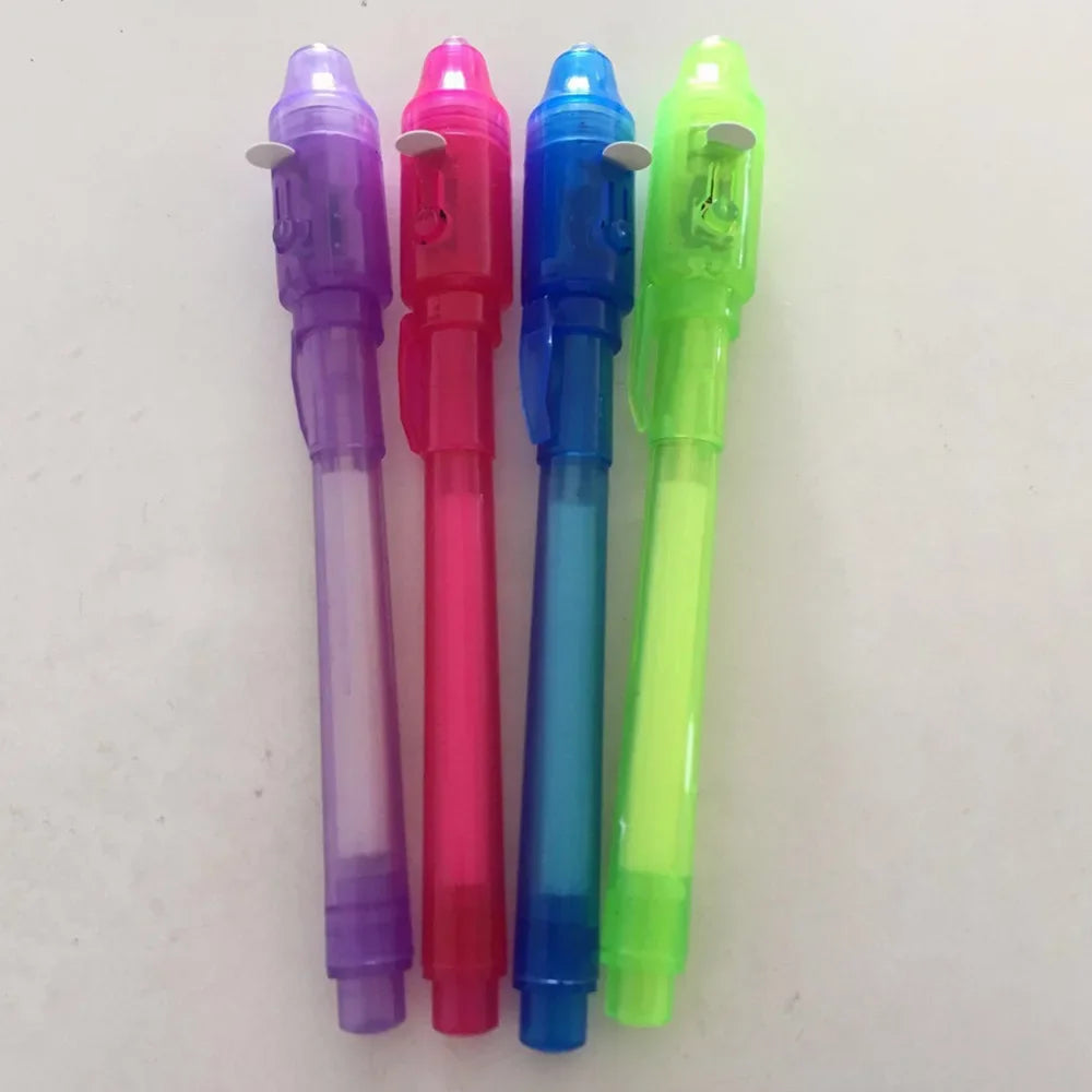 4pcs/lot Luminous Light Pen Magic Purple 2 In 1 UV Black Light Combo Drawing Invisible close-up view