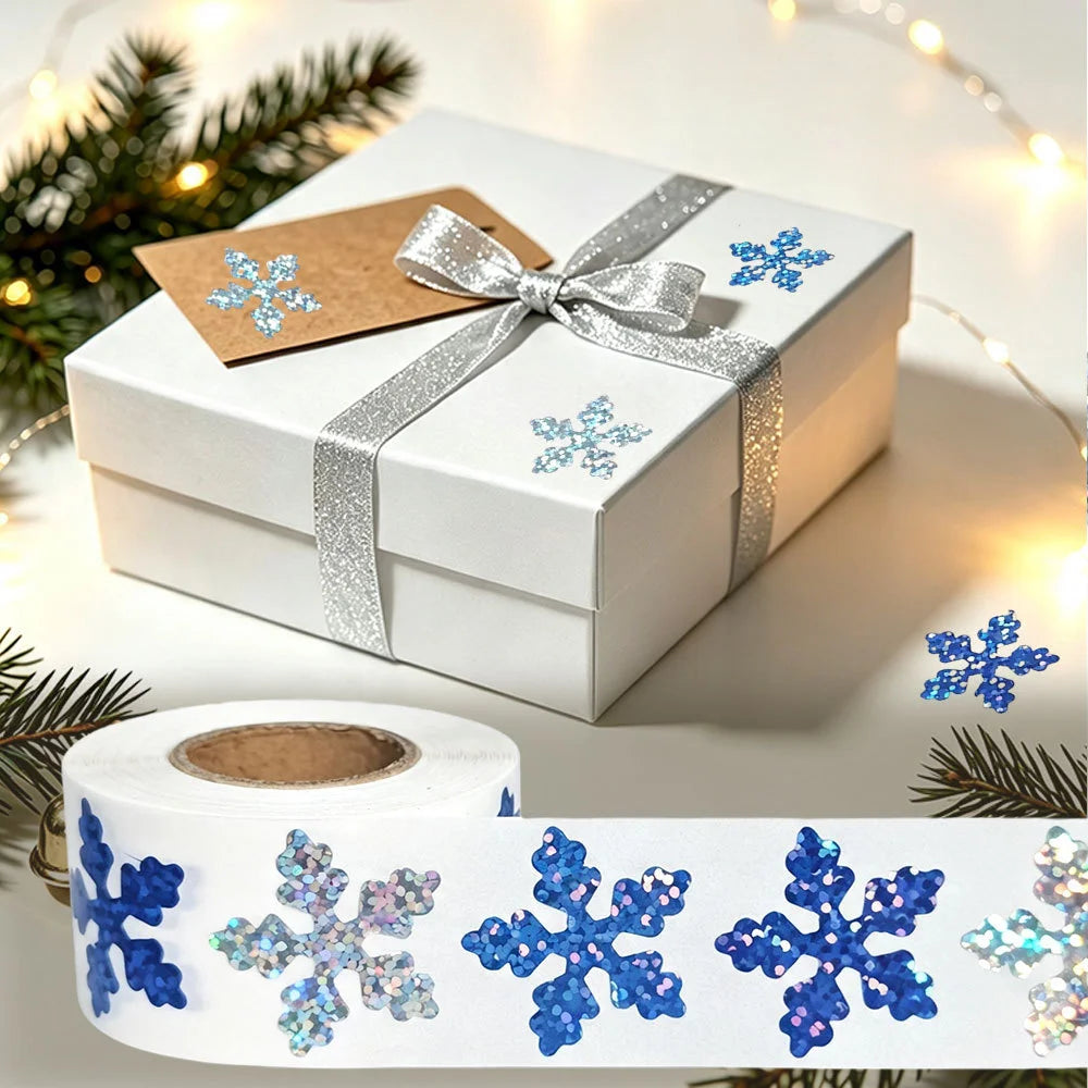 1 Inch Christmas Tree Snowflake Stickers Gift Cards Tags Self Adhesive Seals Labels S lifestyle view