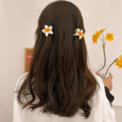 6Pcs Fashion Colorful Transparent Flower Small Hair Claw Clips clamp Hairpin Barrette For Thick Thin Hair Accessories For Women