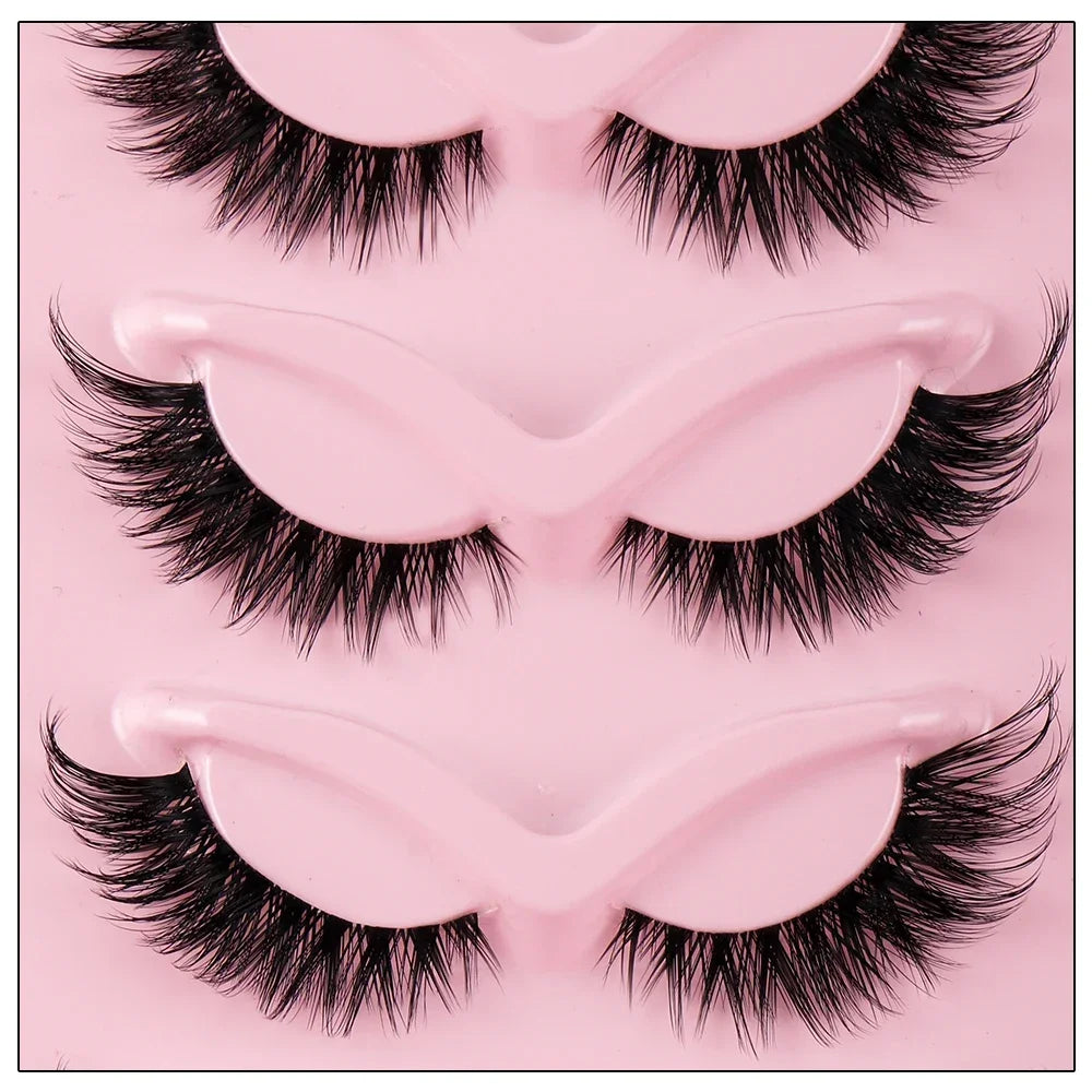 Natural Long Manga Winged Cat Eye Faux Mink Lashes 5 Pairs Elongated Fake Eyelashes For Festival Social Media Photoshoot Looks