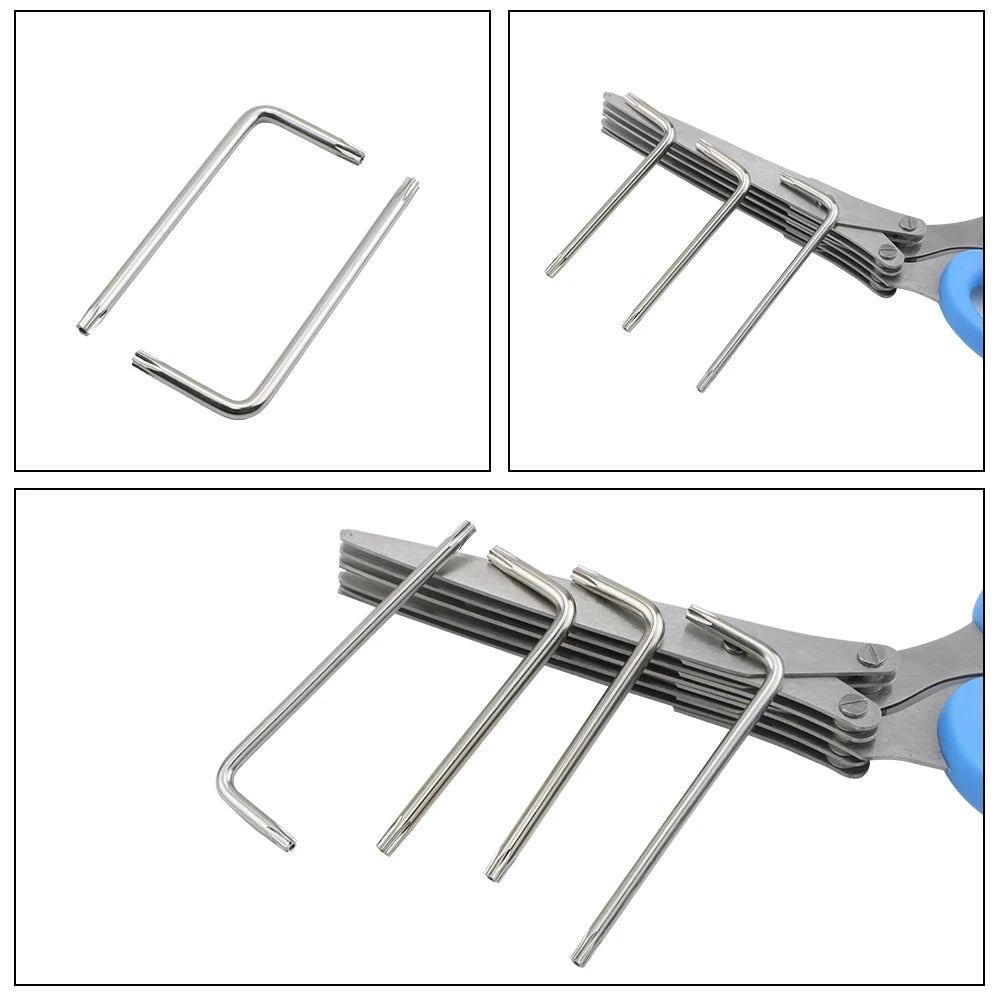 Torx Key Wrench Set L-Type Star Wrenches | Nickel Plated Security Tool Set close-up view