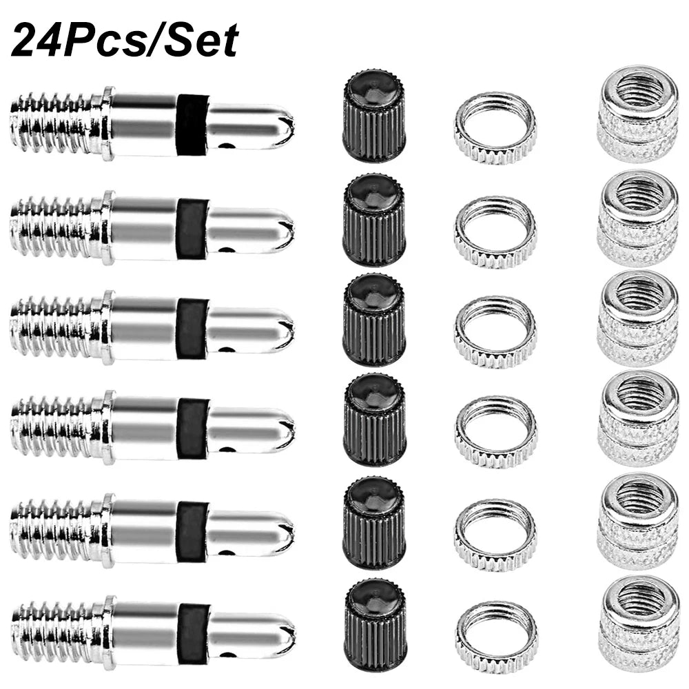 Nickel Plated Brass Bike Tire Valve Core Kit detail view