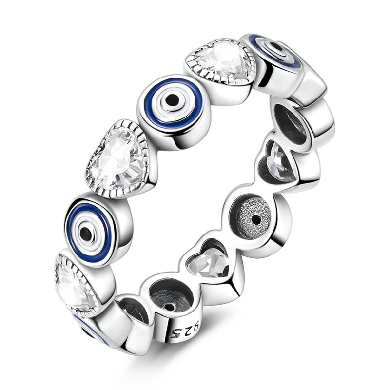 LAZA 925 Sterling Silver Colorful Rings Sparking Zirconium Bowknot Moon Sun Original R close-up view