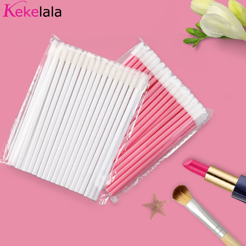 Kekelala 50Pcs Disposable Lip Brushes | Multi-Use Makeup Applicators for Lip Gloss an lifestyle view