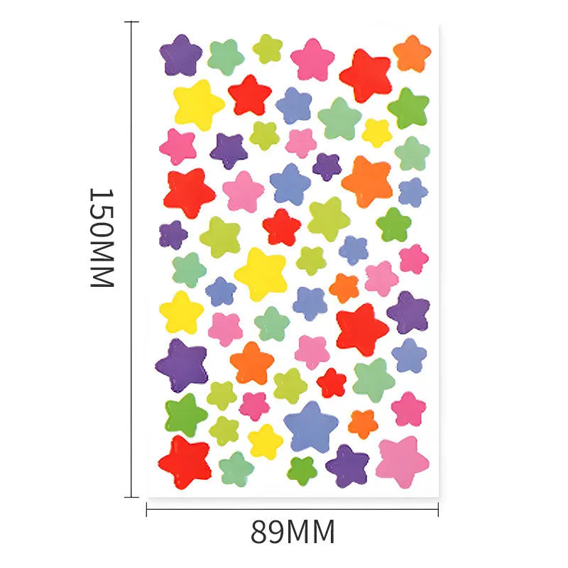 6 Sheets Colorful Sticker Set | Self-adhesive Letters, Numbers, Stars, Hearts, Dots f alternate view