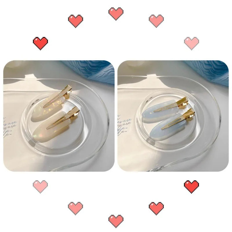 2-4pcs/set Glitter No Bend Seamless Hair Clips Side Bangs Barrette Make Up Washing Face Accessories Styling Hairpins Women Girls