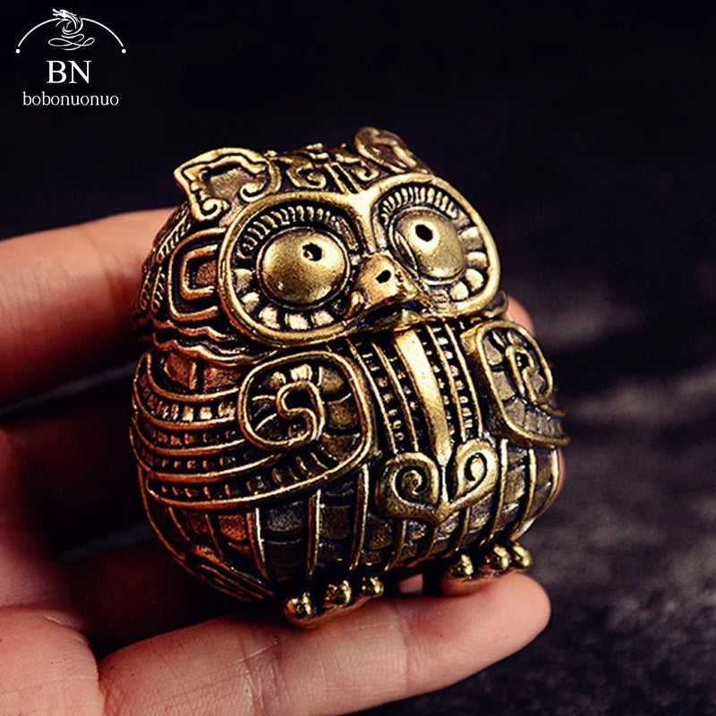 Antique Owl Incense Burner | Vintage Copper Home Decor and Desk Ornament