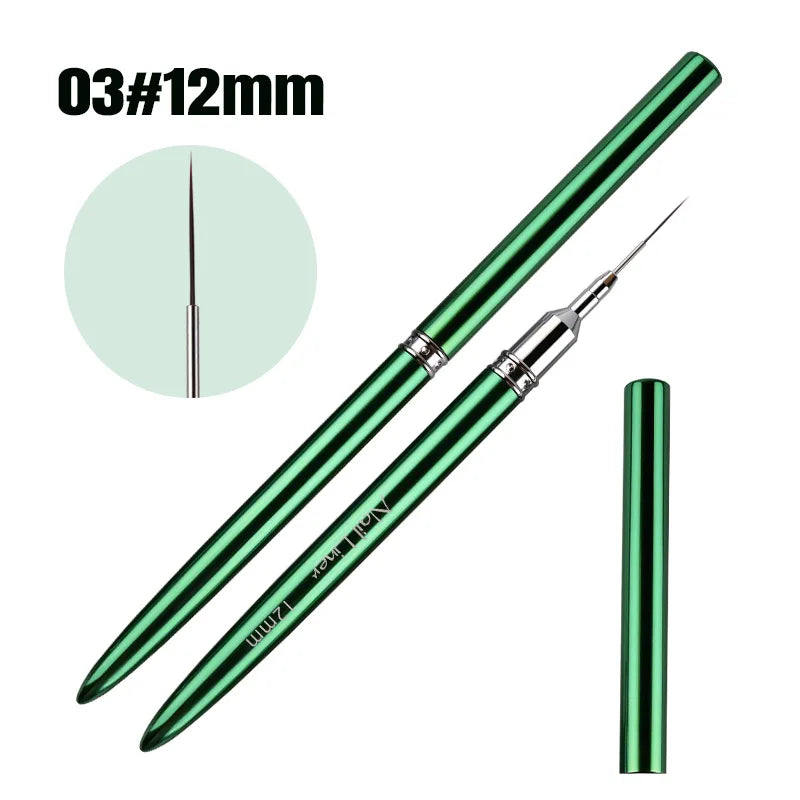 Nail Art Brush Metal Handle Phototherapy Acrylic UV Gel Brush Nails Extension Build additional angle